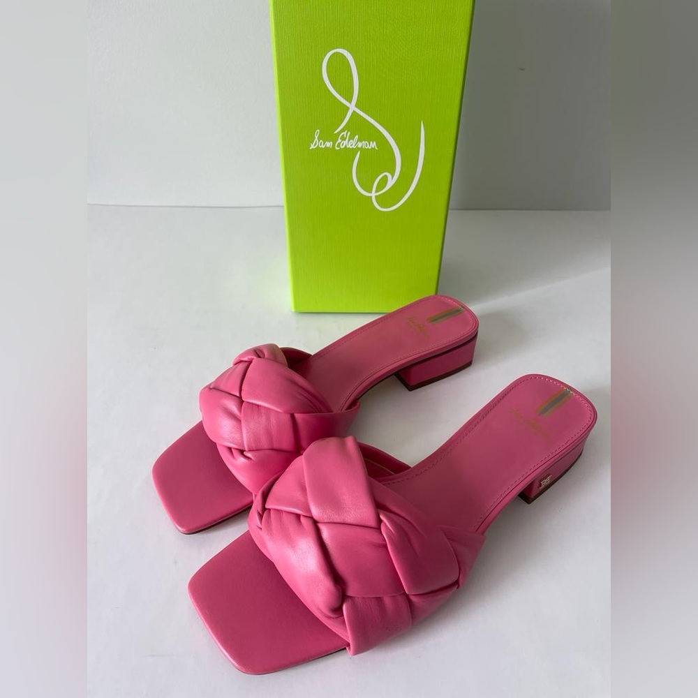 NIB Sam Edelman Dawson Slide Sandal in Carmine Rose - Picture 2 of 9